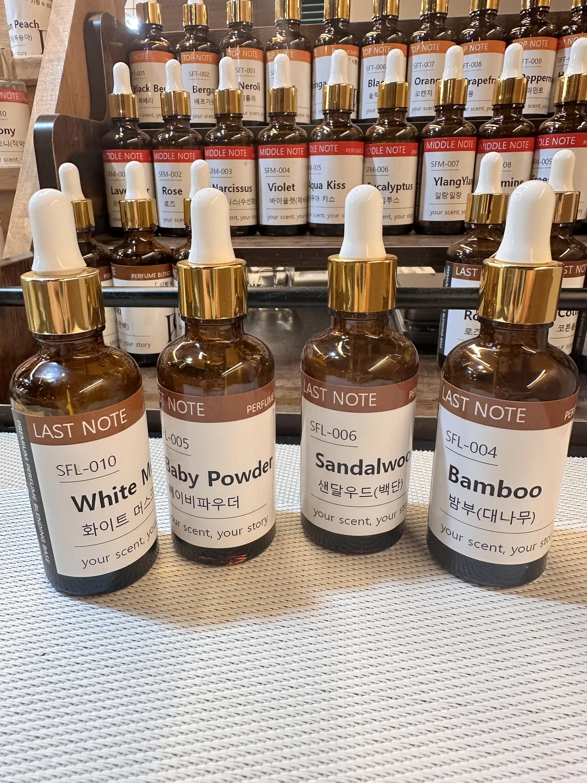 White musk sandalwood baby powder and bamboo fragrance notes at Parfum9